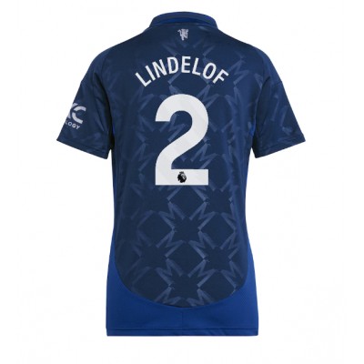 Ženski Nogometni dresi Manchester United Victor Lindelof #2 Gostujoči 2024-25 Kratek Rokav Ženski Nogometni dresi Manchester United Victor Lindelof #2 Gostujoči 2024-25 Kratek Rokav